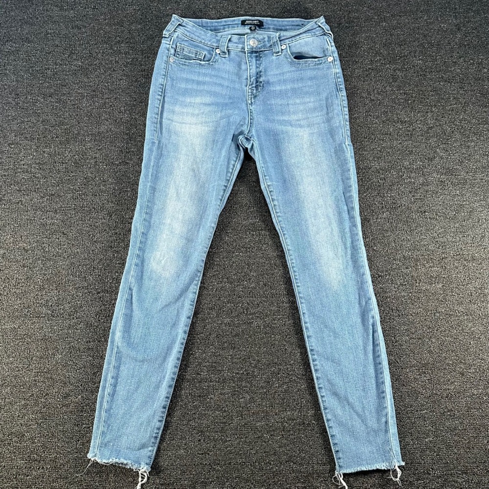 True Religion Jennie Curvy Super Skinny Jeans Womens 29 Light Blue Good Raw Hem